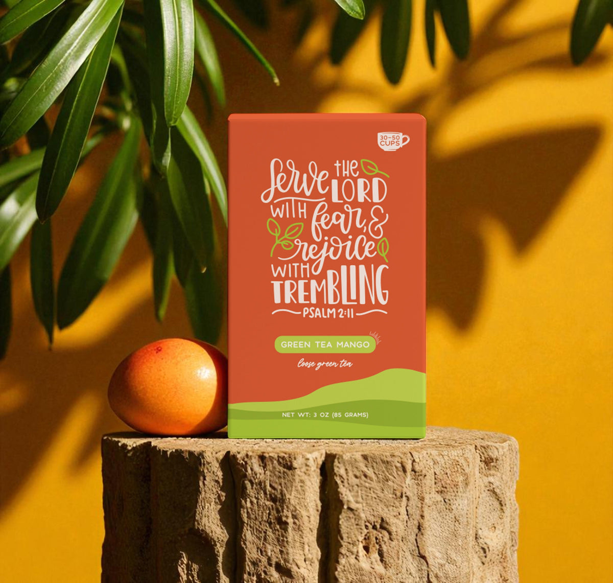 Bible Verse Tea "Serve The Lord" Green Tea With Mango