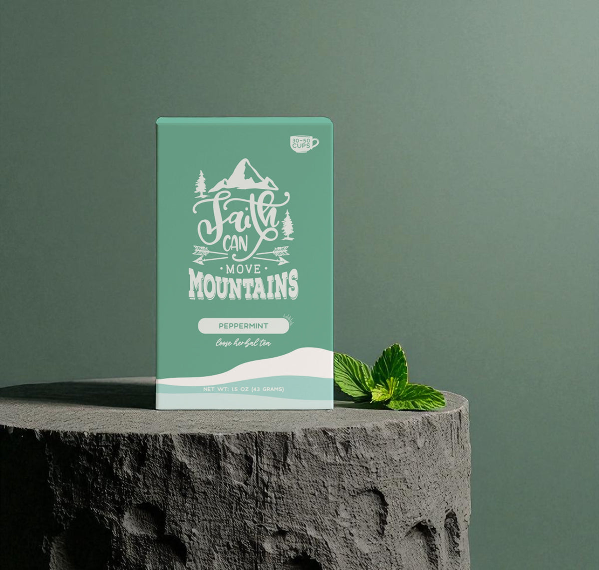 Bible Verse Tea "Faith Can Move Mountains" Peppermint Tea