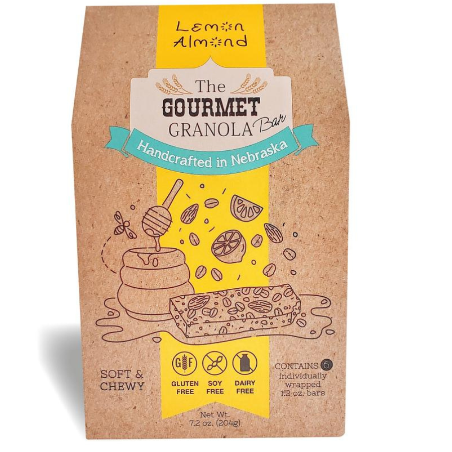 IN STORE ONLY | Lemon Almond Granola Bars | Pack of 6 | Gluten, Dairy, & Soy Free | The Gourmet Granola