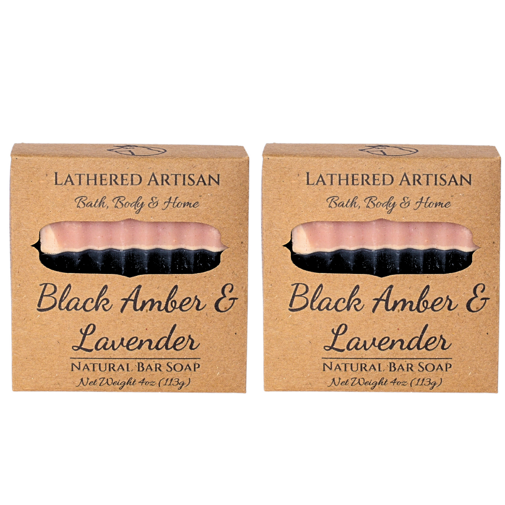 Black Amber & Lavender | Natural Fragrance with Essential Oils | Bar Soap