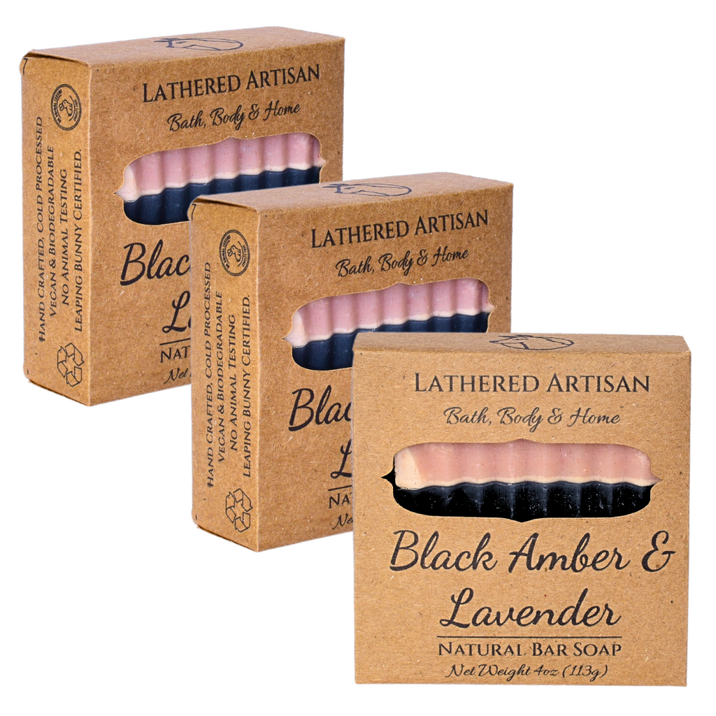 Black Amber & Lavender | Natural Fragrance with Essential Oils | Bar Soap