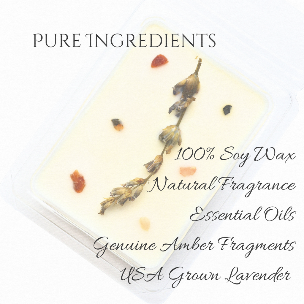 Black Amber & Lavender | Natural Fragrance with Essential Oils | Wax Melts