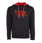 Swarovski Black Sequined Red Chevron Nebraska Hoodie | Multiple Sizes | Nature Finds & Designs