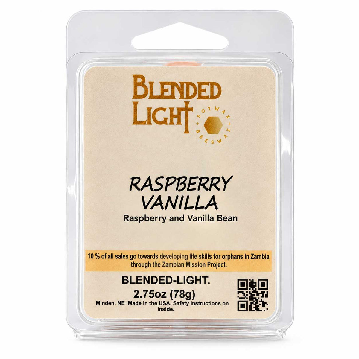 Raspberry Vanilla Scented Wax Melts | 2.75 oz | Blended Light