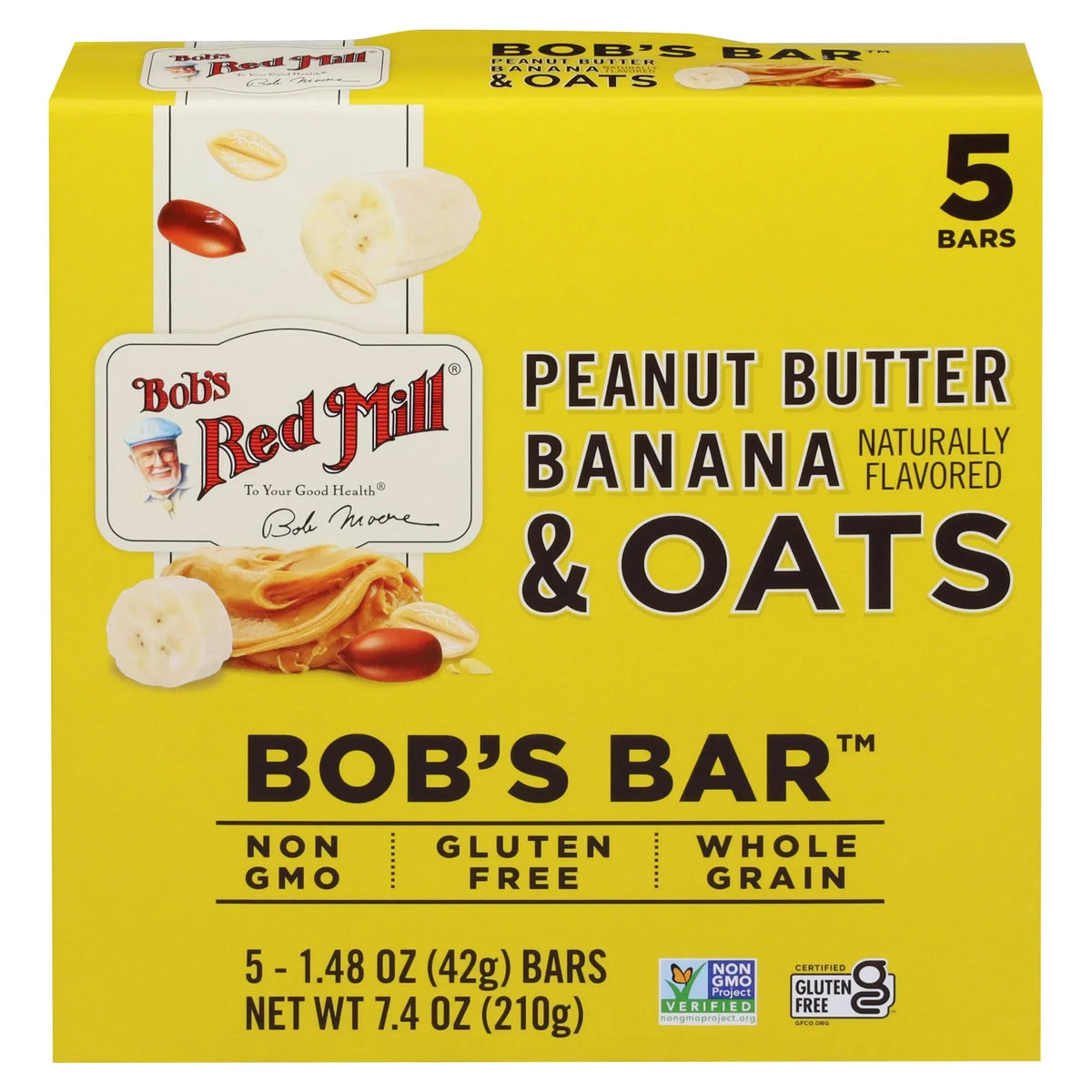 Bob's Red Mill Peanut Butter Banana Oat Bars, 7.4 oz (Case of 6)