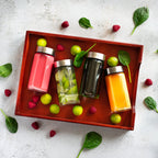 Skinny Series Wide Mouth Glass Bottles Set w/ Stainless Steel Lids, 10 oz