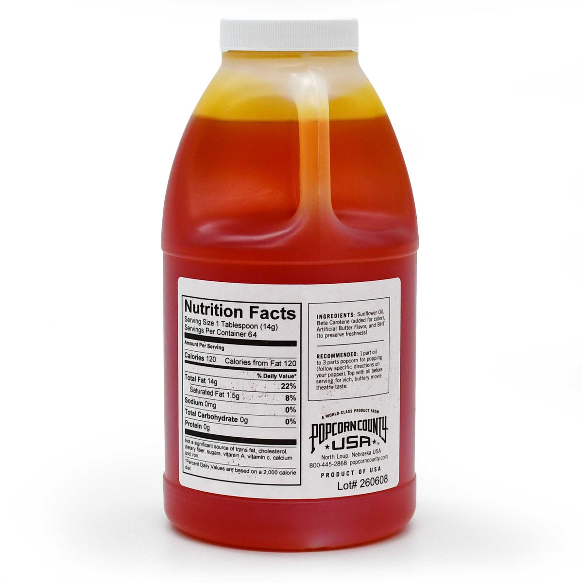 Butter Flavored Popcorn Oil | Pack of 3 | Quart | Popcorn County USA | North Loup Valley