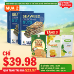 Amazin Choices Rong Biển Kẹp Hạt Cao Cấp 2 Hộp (32 Thanh) – Mua $39.98, Tặng Miễn Phí Bộ Quà Snack Việt ($20.97 Giá Trị): Xoài Cay Sấy Dẻo, Ổi Sấy Dẻo & Bánh Dừa Nướng