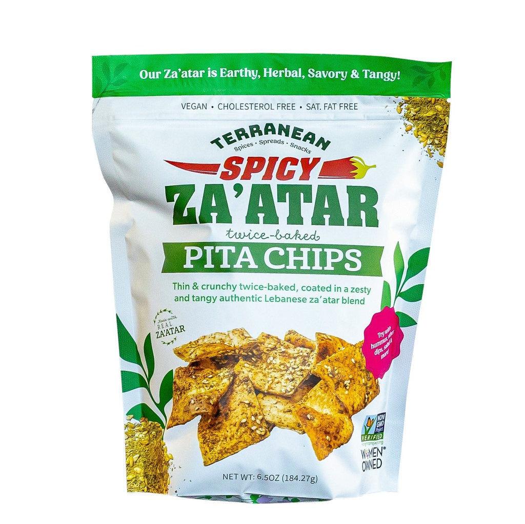 12 Pack Pita Chip Variety (4 Za'atar Pita Chips, 4 Spicy Za'atar Pita Chips, 4 Sea Salt Pita Chips)