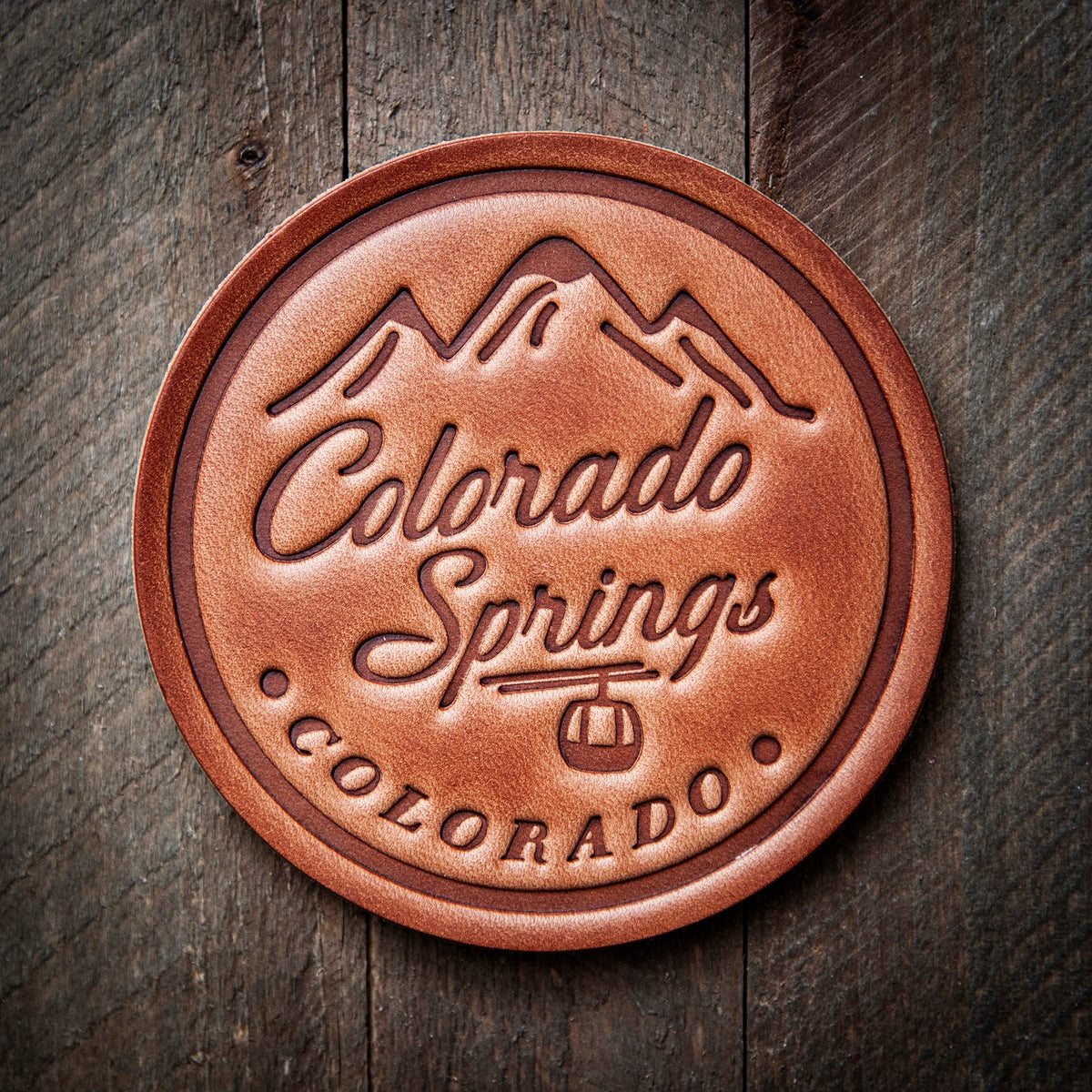 Colorado Springs Leather Coaster
