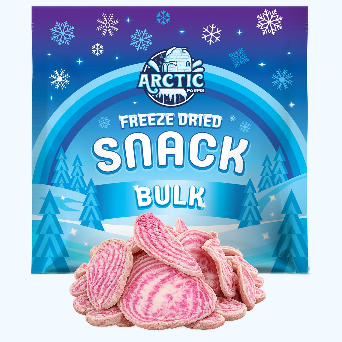 Freeze Dried Candy Cane Beet Chips