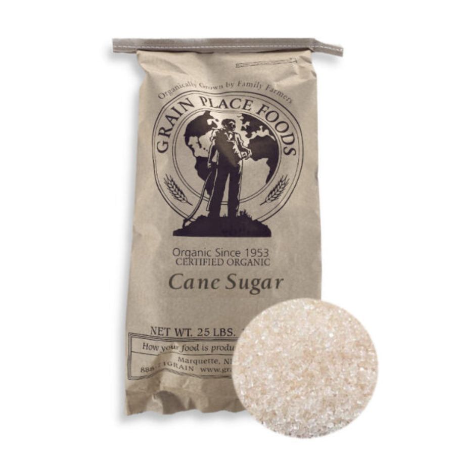 Organic Cane Sugar | 25 lb | Non-GMO | Grain Place Foods