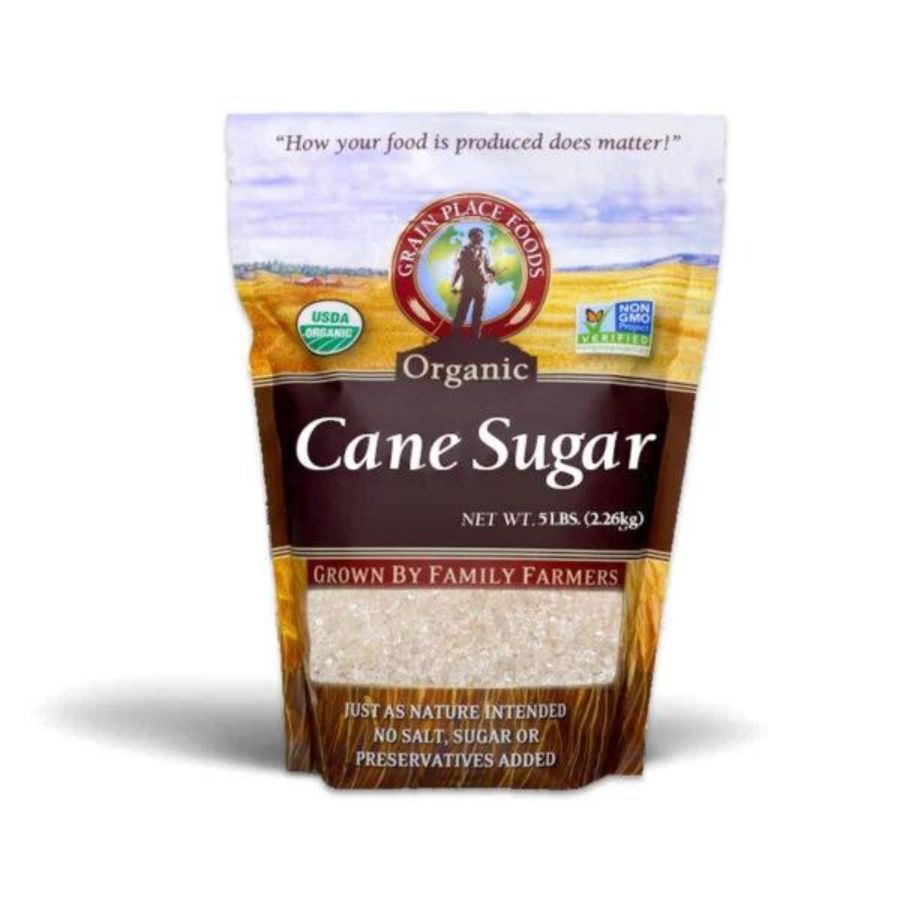 Organic Cane Sugar | 5 lb | Pack of 2 | Non-GMO | Shipping Included | Grain Place Foods