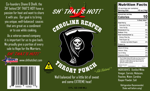 Carolina Reaper Throat Punch – Extreme Heat Hot Sauce | SH' That's Hot!