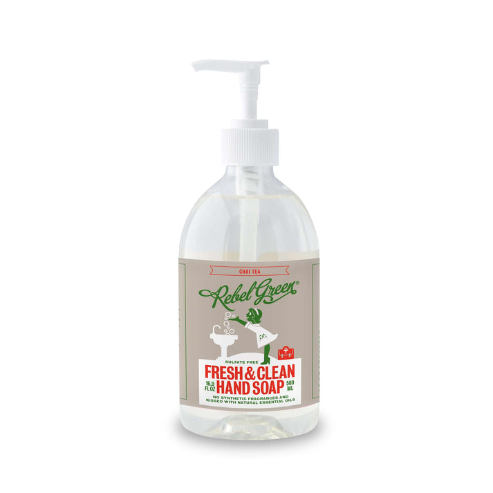 Rebel Green - Hand Soap Chai Tea (Pack of 4) 16.9 Fl Oz