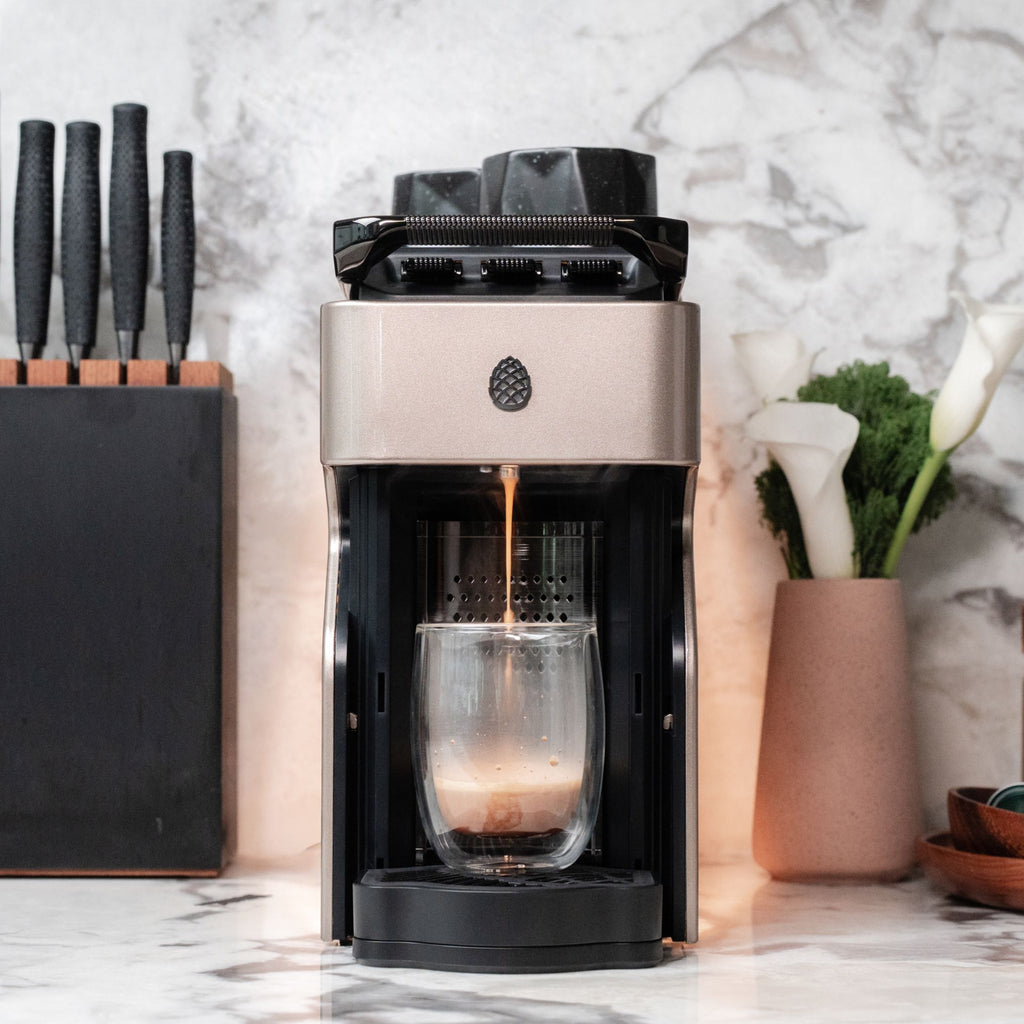 Line1 Espresso and Coffee Machine: Champagne & Grain