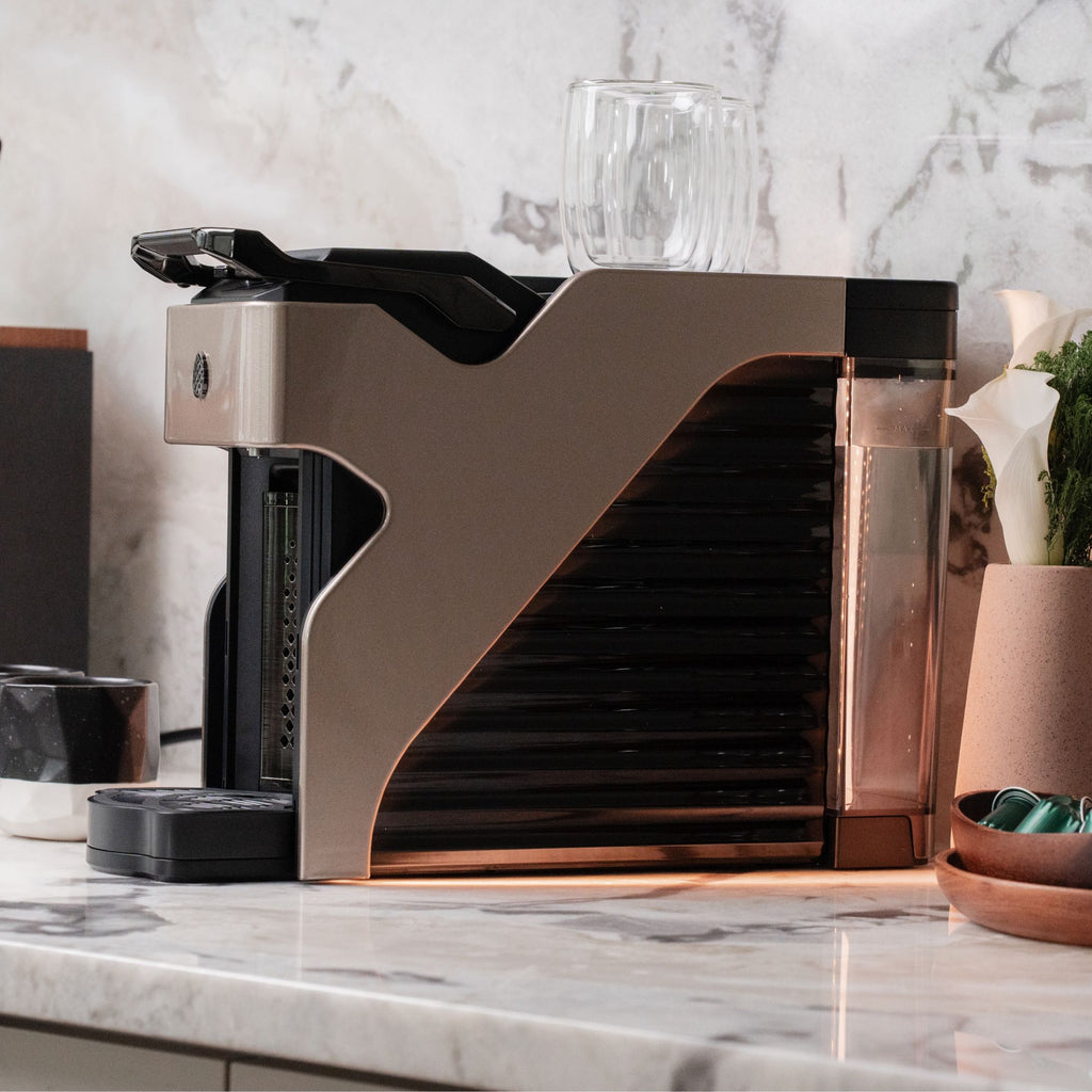 Line1 Espresso and Coffee Machine: Champagne & Onyx