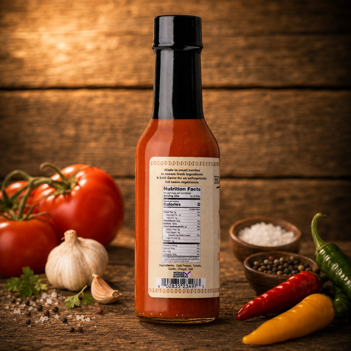 HOMESTEAD'S Hot Sauce 4-Pack, Inferno, Datil Pepper, Gourmet Blend & Green Chili, 5 oz Each, No Sugar Added, Vegan, Low Sodium