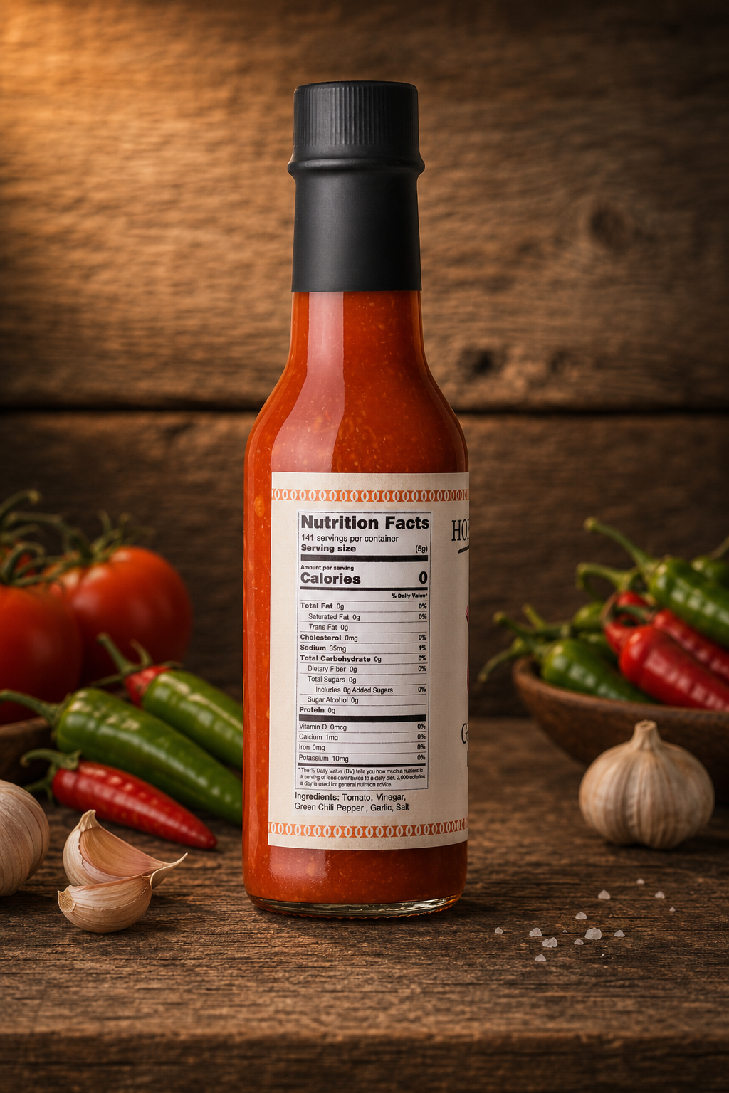 HOMESTEAD'S Green Chili Hot Sauce, All-Natural, Farm-to-Table
