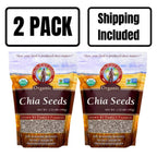 Organic Chia Seeds | 1.75 lb | Pack of 2 | Non-GMO | Shipping Included | Grain Place Foods