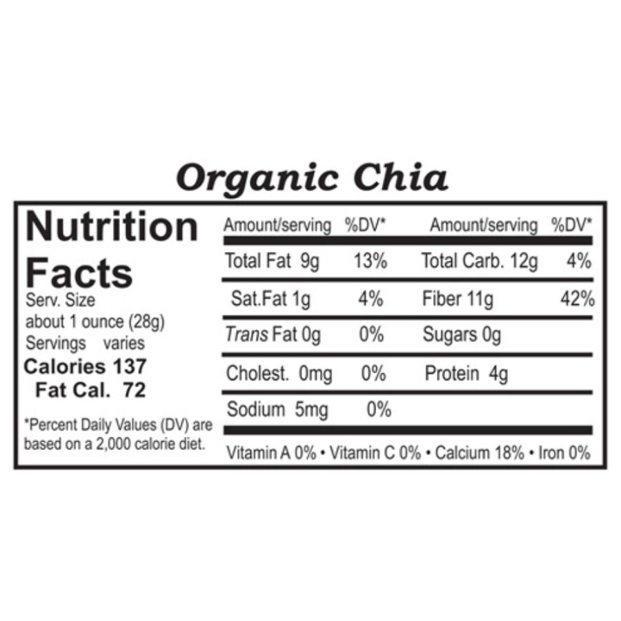 Organic Chia Seeds | 1.75 lb | Pack of 2 | Non-GMO | Grain Place Foods