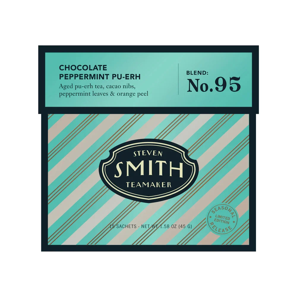 SMITH TEAMAKER - CHOCOLATE PEPPERMINT PU-ERH BLEND NO. 95 (15 TEA BAGS, 1.58 OZ)