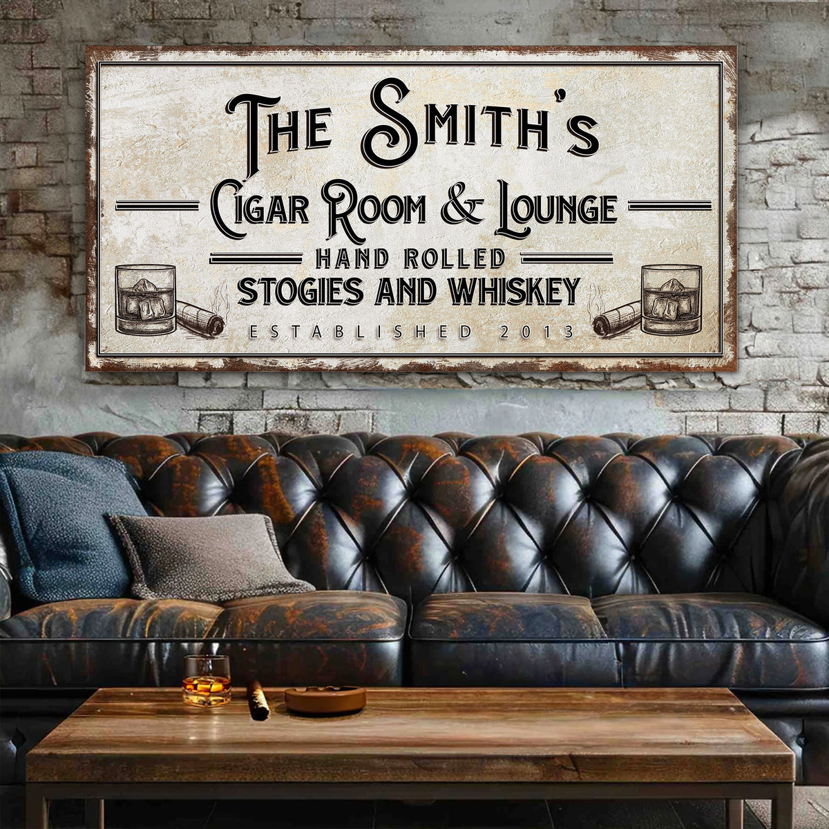 Personalized Cigar Room and Lounge Sign II