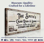 Personalized Cigar Room and Lounge Sign II