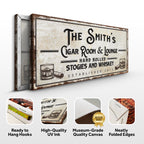 Personalized Cigar Room and Lounge Sign II