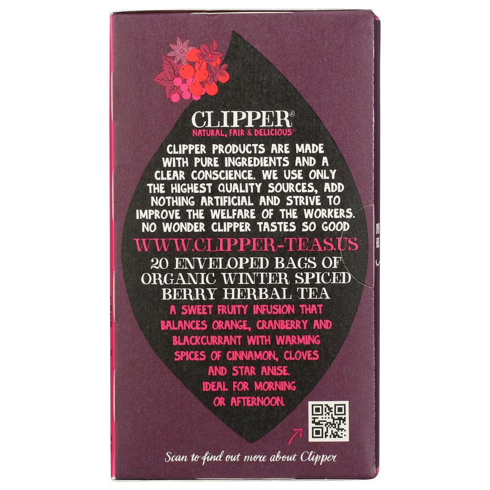 Clipper Organic Winter Spiced Berry Herbal Tea, 20 bags (Case of 6)
