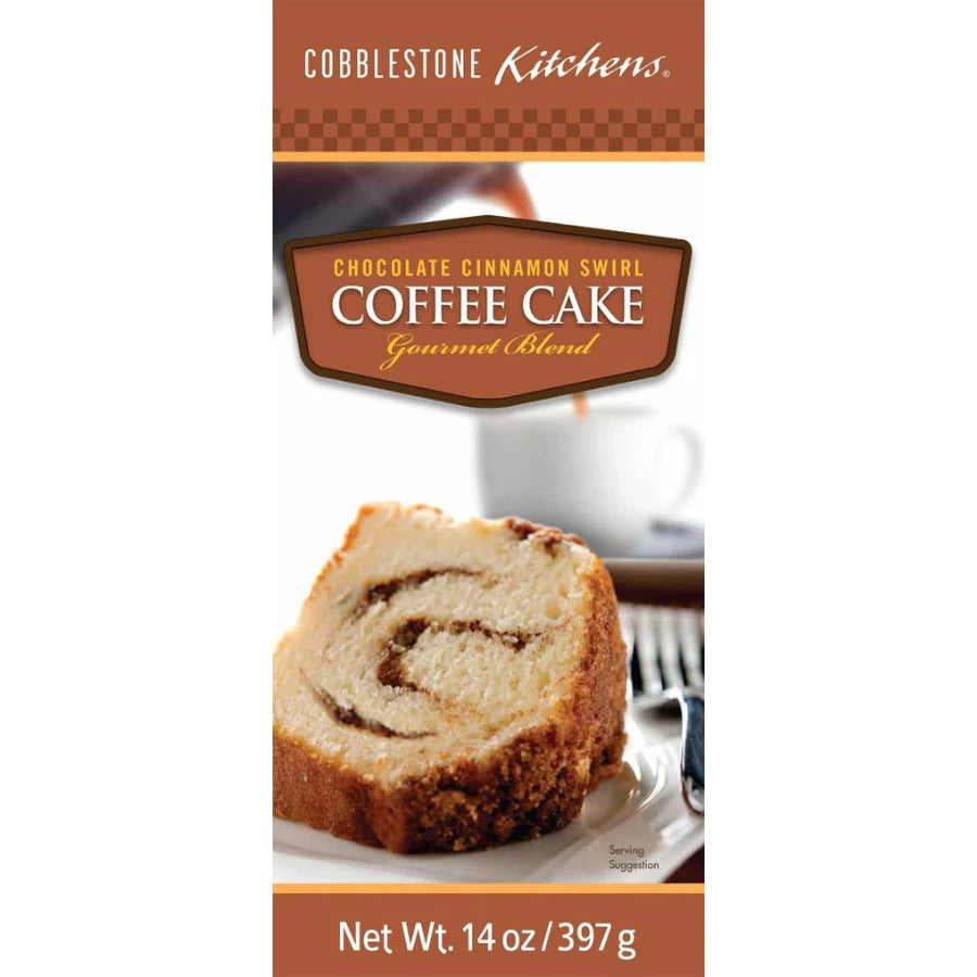 Chocolate Cinnamon Swirl Coffee Cake Mix | Pack of 6 | 14 oz | Cobblestone Kitchen