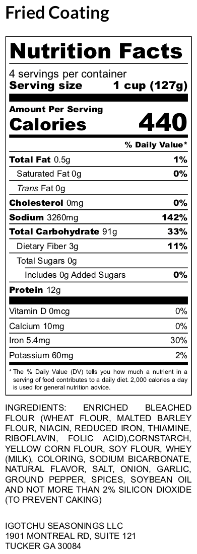 Fried Chicken & Fish Coating Mix