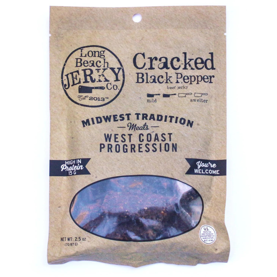 SALE CLOSE DATED | Cracked Black Pepper Beef Jerky | 2.5 oz | JVL Enterprises