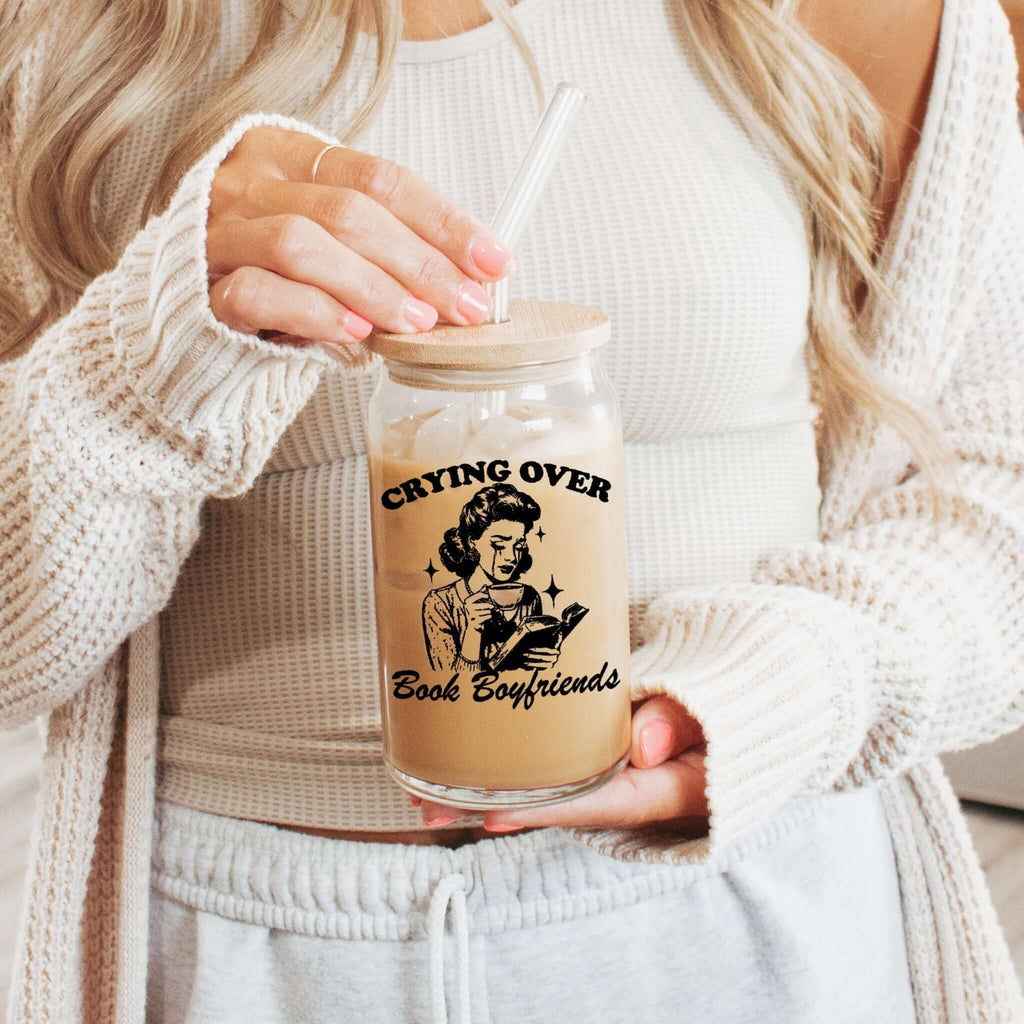 Crying Over Book Boyfriend Glass Cups