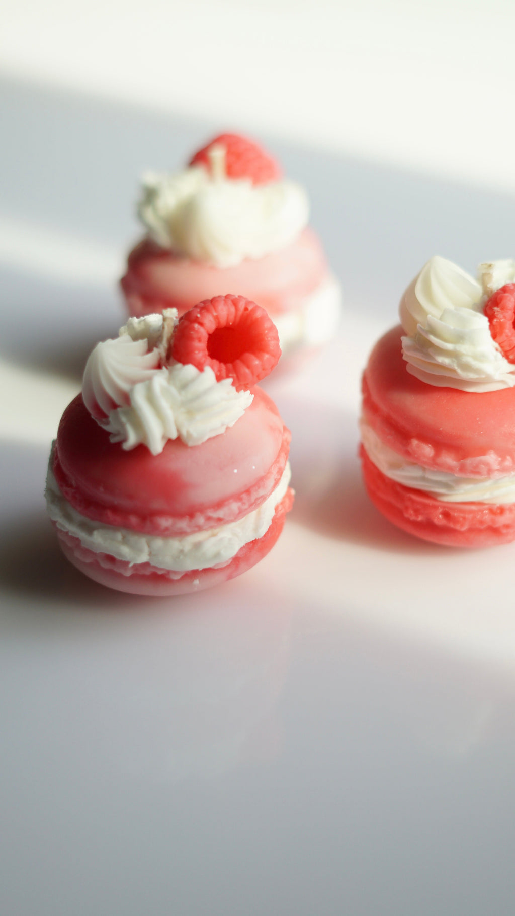 3 Strawberry & Cream Macarons