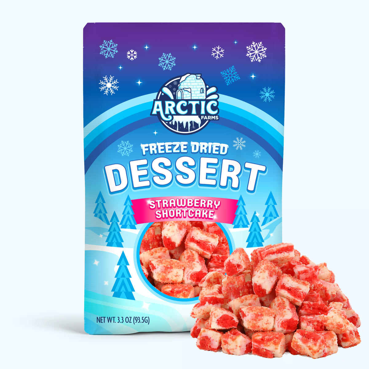 Freeze Dried Strawberry Shortcake Desert Ice Cream Bar Bites