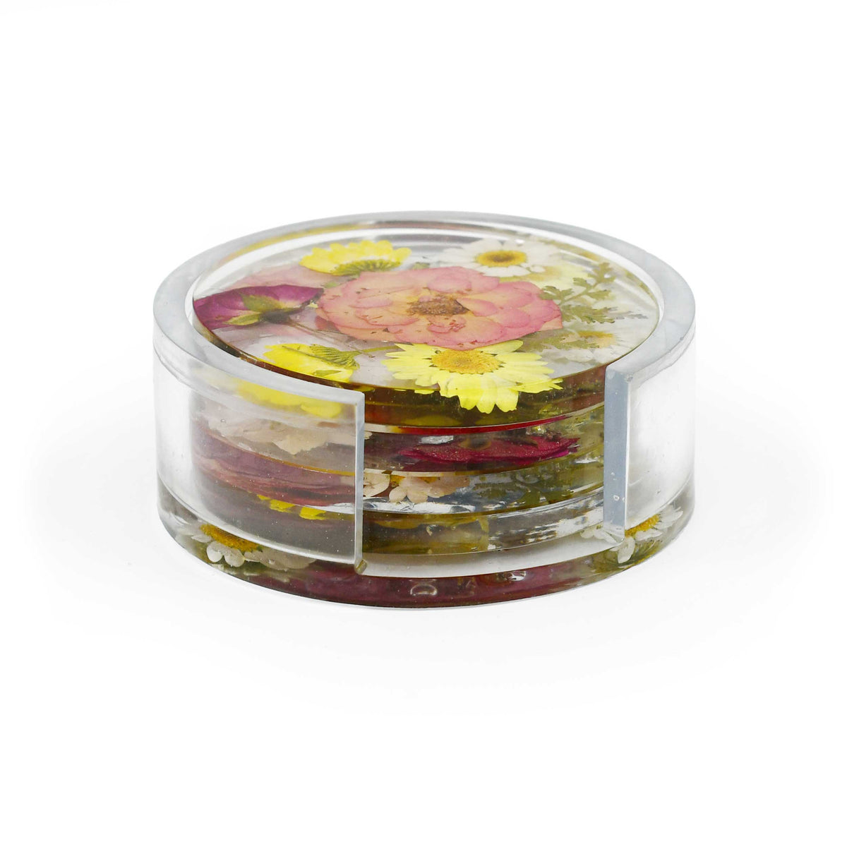 Dried Floral Resin Coaster Set | Set of 4 | KJ Made