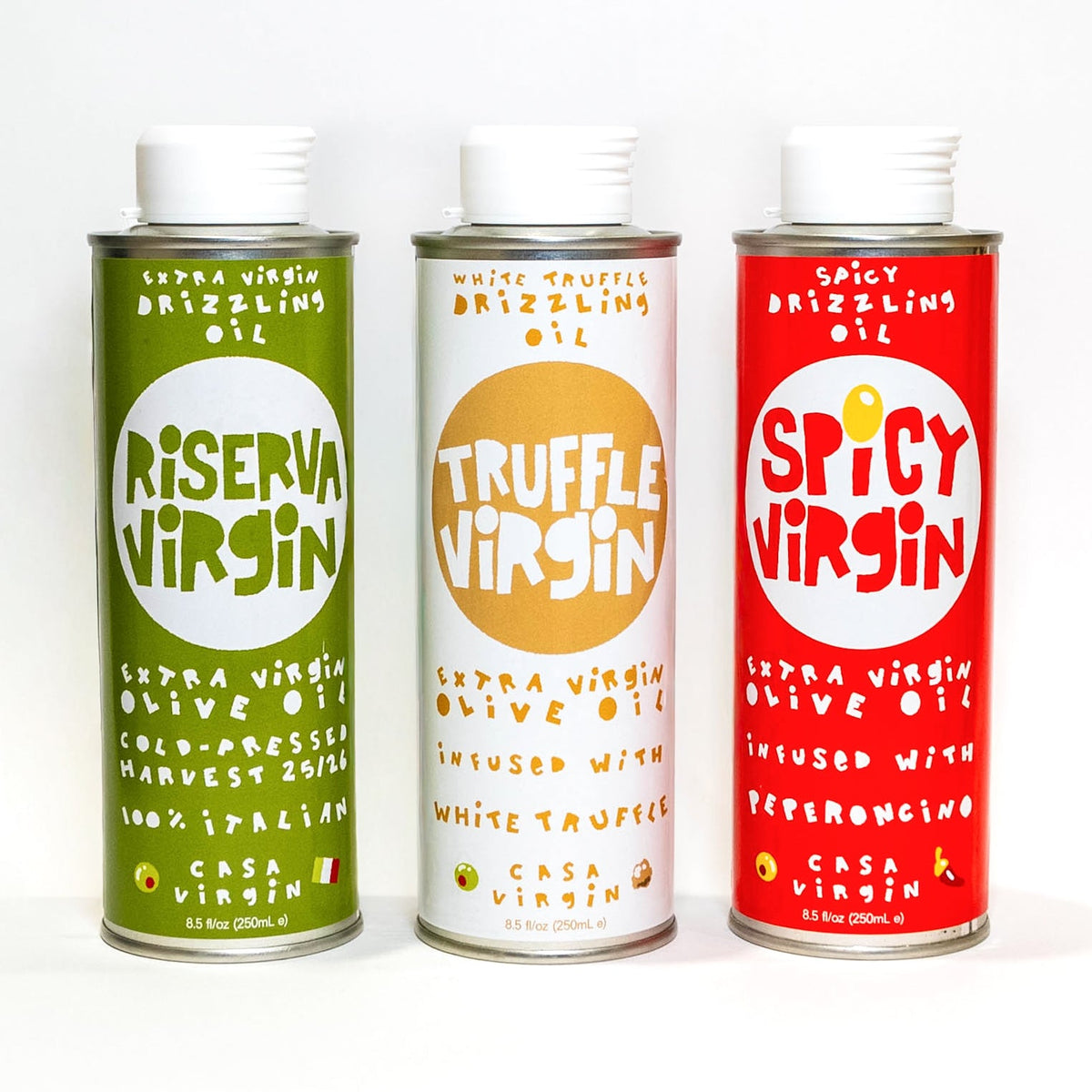 The Italian Trio: Spicy, Riserva & Truffle Drizzling Oils