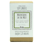 Mountains in the Mist 12 oz. soy candle in upcycled wine bottle | Eucalyptus, Sandalwood, Vanilla