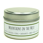 Mountains in the Mist 3 oz. soy candle in travel tin | Eucalyptus, Sandalwood, Vanilla