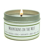 Mountains in the Mist 3 oz. soy candle in travel tin | Eucalyptus, Sandalwood, Vanilla