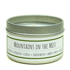 Mountains in the Mist 3 oz. soy candle in travel tin | Eucalyptus, Sandalwood, Vanilla