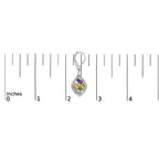 Sterling Silver Diamond Accent Multi Stone Rhombus Drop Earrings