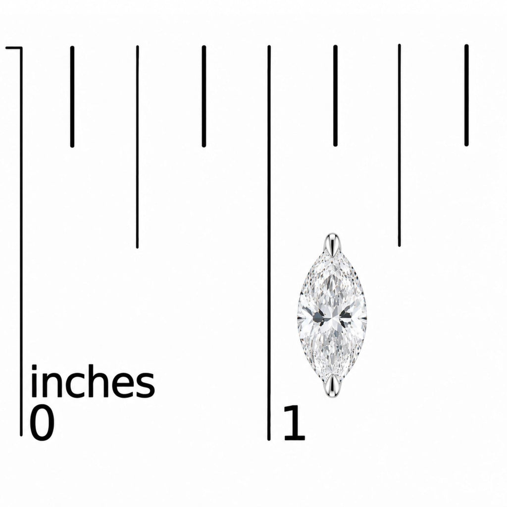 14K Gold Lab Grown Marquise Diamond Solitaire Stud Earrings