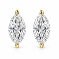 14K Gold Lab Grown Marquise Diamond Solitaire Stud Earrings