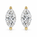 14K Gold Lab Grown Marquise Diamond Solitaire Stud Earrings