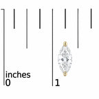 14K Gold Lab Grown Marquise Diamond Solitaire Stud Earrings
