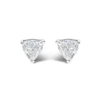 14K Gold Lab Grown Trillion Cut Solitaire Diamond Stud Earrings