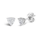 14K Gold Lab Grown Trillion Cut Solitaire Diamond Stud Earrings