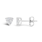 14K Gold Lab Grown Trillion Cut Solitaire Diamond Stud Earrings